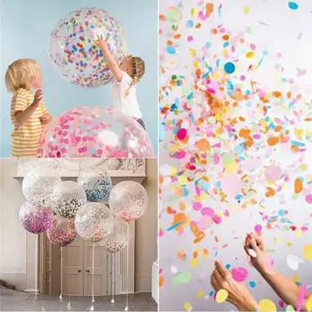 10g/bag Детски розови точки Бебешки душ Сватбени декорации за рожден ден Пълнене на балони Конфети Тишу хартия кръгла