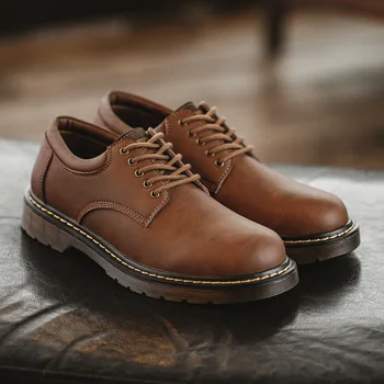 Maden мъжки британски обувки от естествена кожа пролет есен на открито случайни работа глезена ботуши дизайнер луксозни ниски топ обувки за безопасност