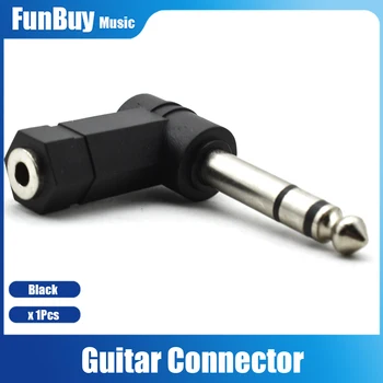90 градуса ъгъл 3.5mm до 6.35mm аудио преобразуване конектор конвертор AUX кабел за слушалки