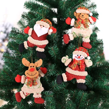 Нова Година 2021 Коледно дърво орнаменти Дядо Коледа снежен човек кукли Коледен подарък Ноел Коледа Коледна украса за дома 2020