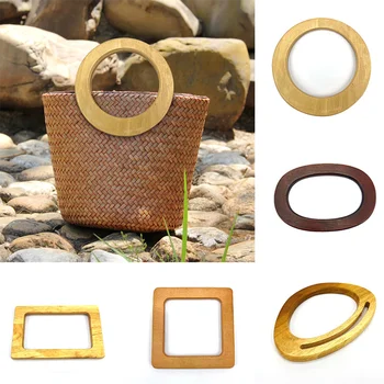 Квадратна кръгла дървена дръжка за чанти и аксесоари за багаж Дръжки за подмяна Направи си сам чантата Багаж Ръчно изработени аксесоари