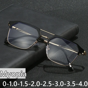 Дамски квадратни рамки миопия очила високо качество класически анти-син компютър очила модерен ретро завършен късогледство за мъже жени