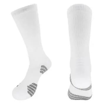 1 чифт спортни чорапи висока еластичност вибрации затихване протектор за крака памук нехлъзгане футбол баскетбол тенис спортни чорапи