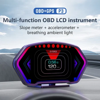 Hud Head Up дисплей OBD2 цифров автоматичен нов GPS скоростомер Наклон метър тахометър вода температура аларма електронна част кола assecories