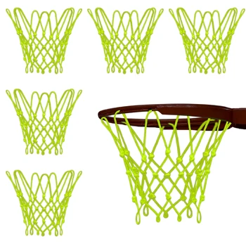 6 бр. Нощна светлина баскетболен обръч Net Sun Powered Luminous Sports Basketball Net Открит за деца 12 инча в диаметър