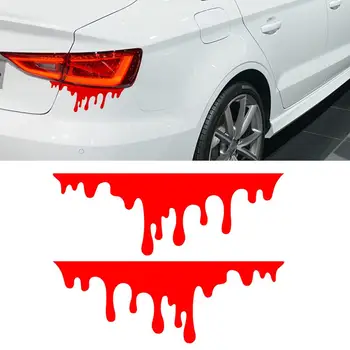 Кола червена кръв капе стикери Автоматично Хелоуин тема стайлинг декоративни стъкло кола фарове стикер водоустойчив броня Decals14x5cm