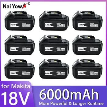 Ново за 18V Makita батерия 6000mAh акумулаторна батерия за електроинструменти с LED литиево-йонна замяна LXT BL1860B BL1860 BL1850