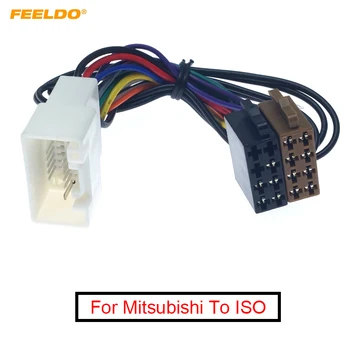 FEELDO 8Pcs кола стерео CD радио окабеляване сноп преобразуване щепсел тел адаптер за Mitsubishi към ISO оригинални глави кабел