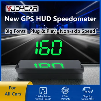 Най-новият проектор за скорост на предното стъкло GPS HUD скоростомер 2-цветен Plug and Play Аксесоари за автомобилна електроника с голям шрифт за всички автомобили