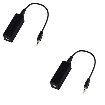  2X Ground Loop шум изолатор против смущения безопасност аксесоар с 3.5Mm кабел, стерео кола аудио спомагателен кабел