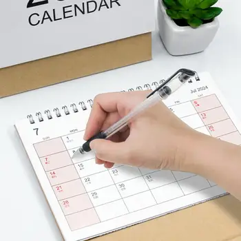 Малък космически календар на бюрото 2024 Мини настолен календар Стендъп флип-топ дизайн Маркиране на събития Офис декор Календар за запис на елемент